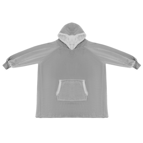 Oversize varme-hoodie – grå XXL-genser med hette & romslig lomme