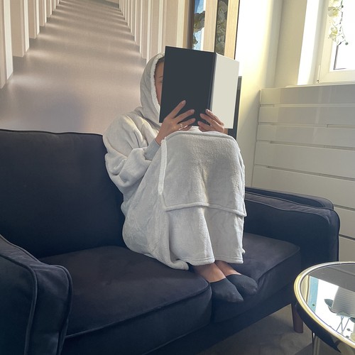 Oversize varme-hoodie – grå XXL-genser med hette & romslig lomme