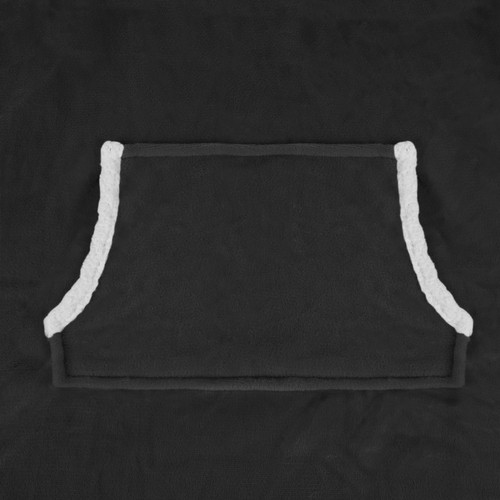 Svart oversize hettegenser XXL – tykk fleecegenser med hette og lommer