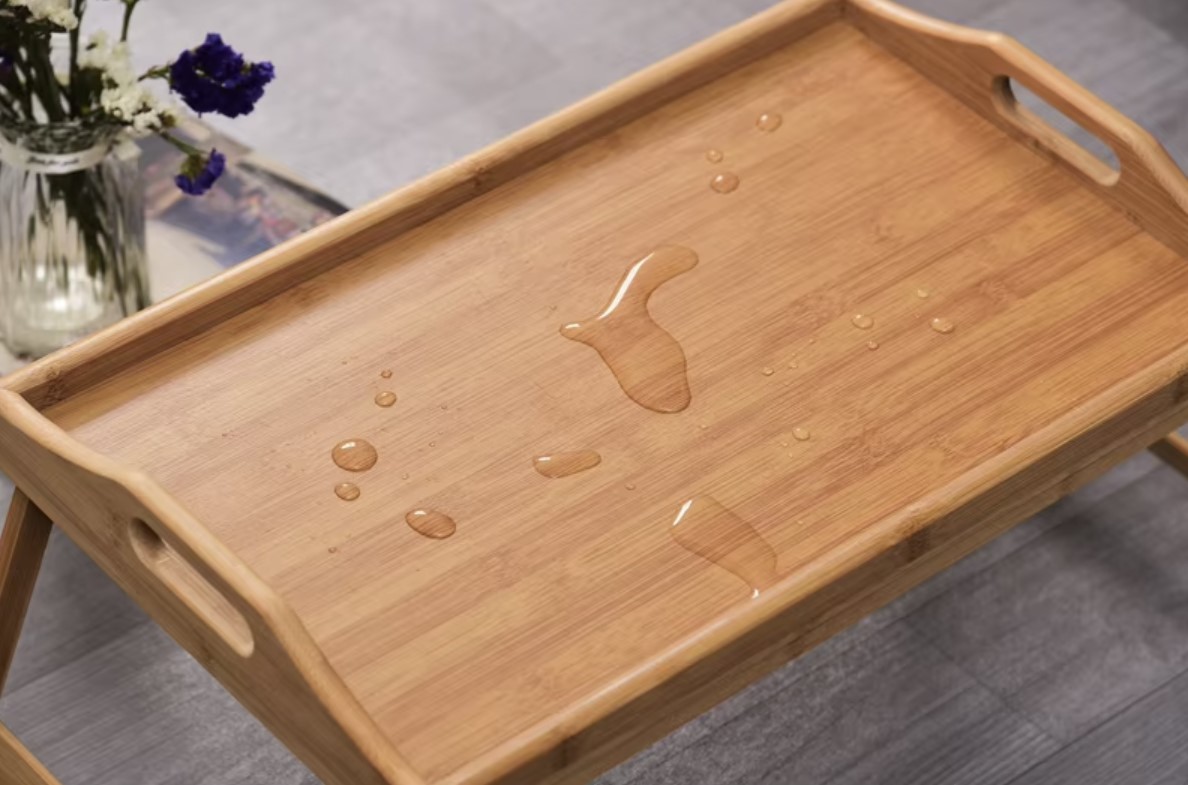 Bambus frokostbrett med sammenleggbare ben – 73 × 31 × 21 cm