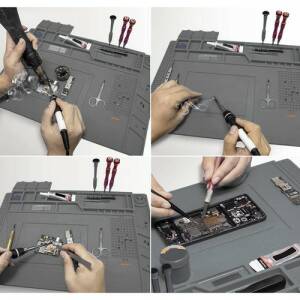 Silikonmatte 30 × 40 cm – varmeresistent reparasjonsmatte for elektronikk