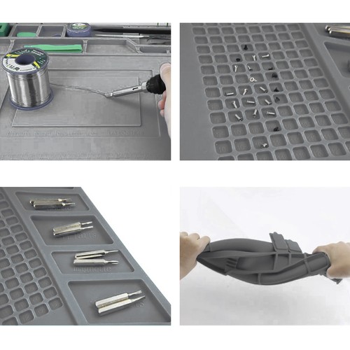 Silikonmatte 30 × 40 cm – varmeresistent reparasjonsmatte for elektronikk