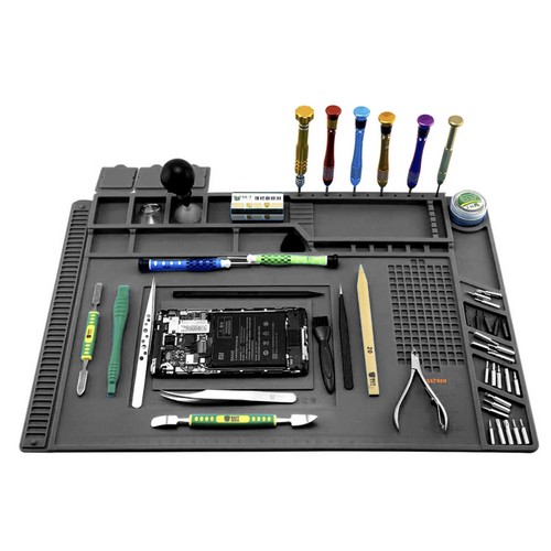 Silikonmatte 30 × 40 cm – varmeresistent reparasjonsmatte for elektronikk