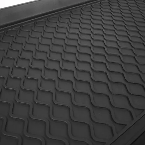 Skotørkematte i gummi – høy kant og multifunksjonell, svart