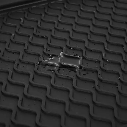 Skotørkematte i gummi – høy kant og multifunksjonell, svart