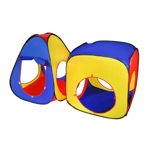 Tipitelt med tunnel og lekehus – 3-i-1 sett for barn, innendørs & utendørs