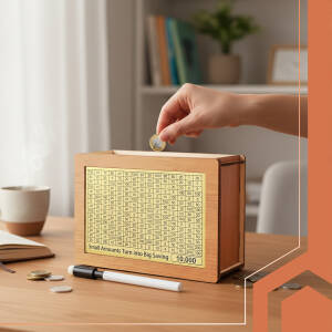 Motiverende Spareboks i Naturtre