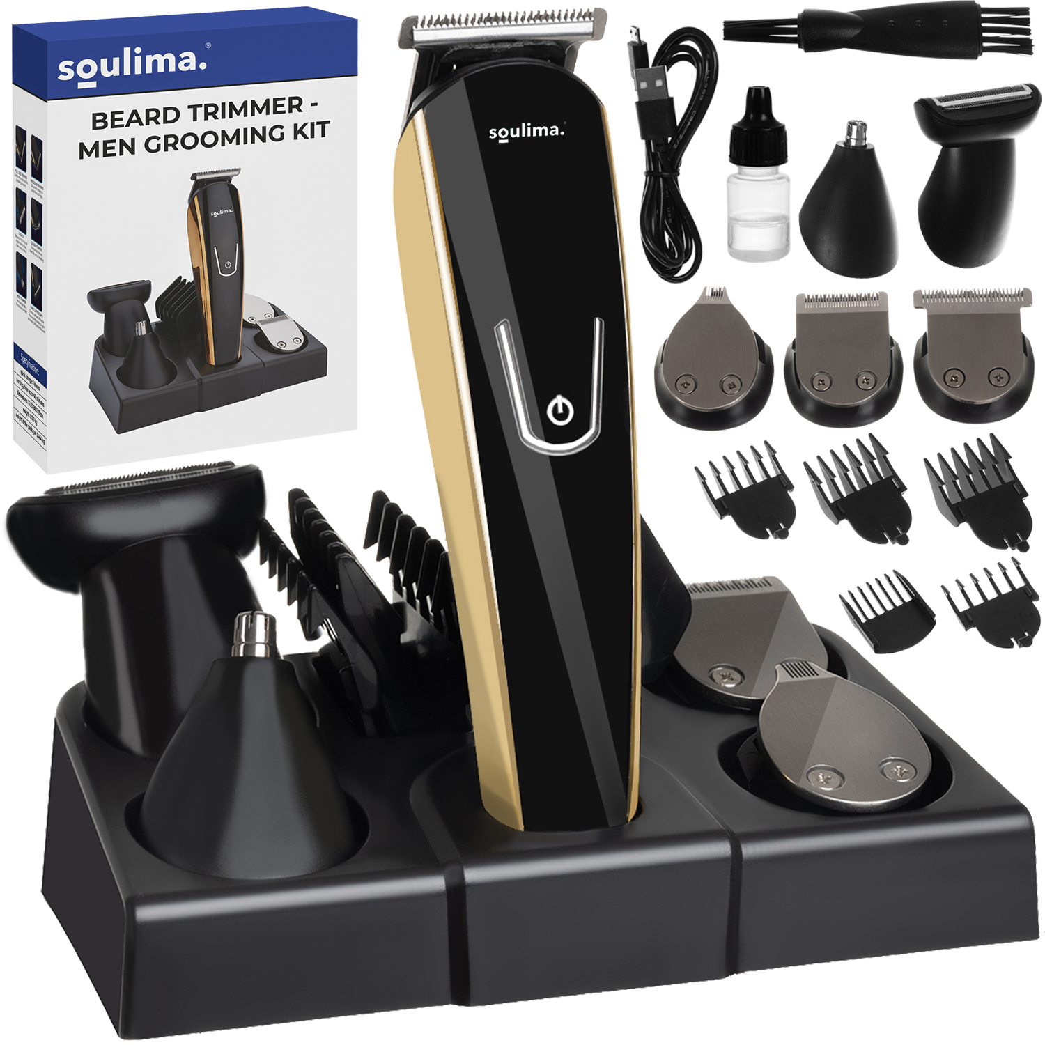 Hårklipper og skjeggtrimmer Set x10 – trådløs barbermaskin