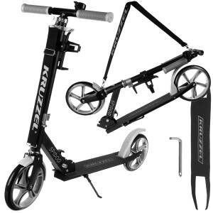 Sammenleggbar sparkesykkel for barn med 200 mm hjul – høydejusterbar, sikker og byvennlig – svart/grå med tilbehør & gaveeske