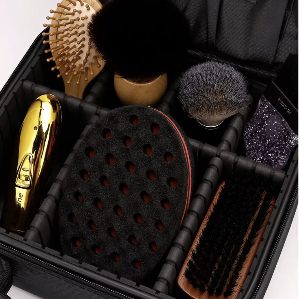 osmetikkveske – sminkeorganisator med rom 26 × 9 × 28 cm, svart