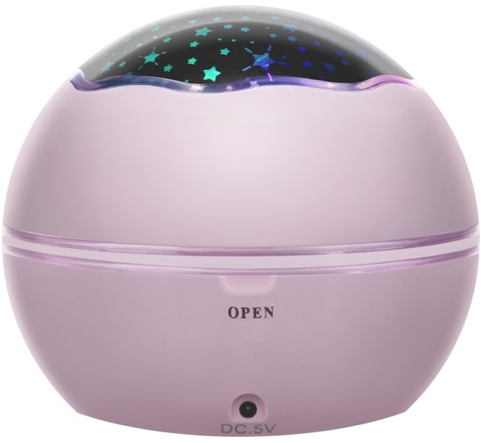 Stjernehimmel- og havprosjektor 2-i-1 – nattlampe med rotasjon (Rosa)