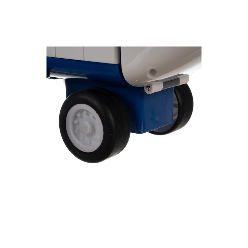 Politifly med 4 politibiler, rampe, kran og lys/lyd – 45 × 63 × 25 cm