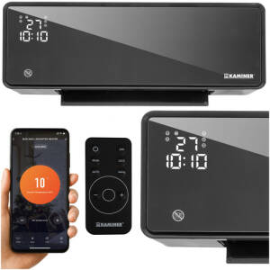 Smart veggmontert luftvarmer 2000W med WiFi, LED-display, timer og fjernkontroll – 54 × 18,5 × 12,5 cm