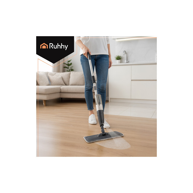 Spraymopp med 600 ml beholder & mikrofiberkluter – enkel og effektiv rengjøringshjelp