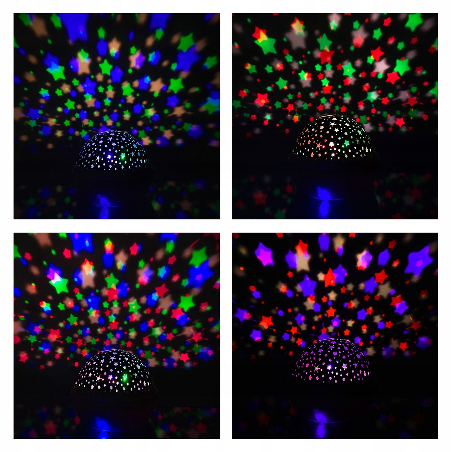 Stjernehimmel- og havprosjektor 2-i-1 – nattlampe med rotasjon (Rosa)