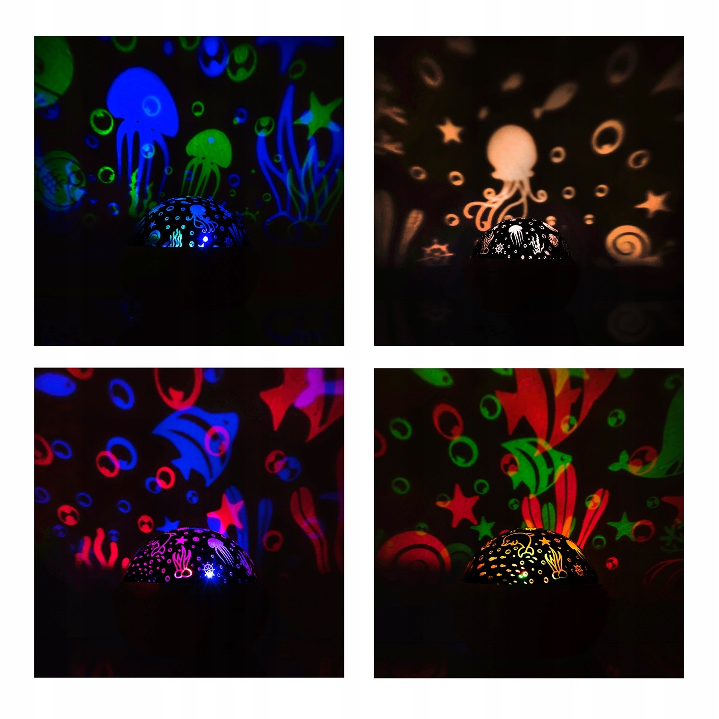 Stjernehimmel- og havprosjektor 2-i-1 – nattlampe med rotasjon (Rosa)