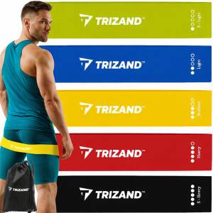 Treningsbånd 5-pakning – elastiske gummibånd med ulike motstandsnivåer for styrke, stretching og restitusjon