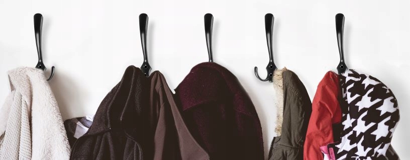 Vegghengere 5-pakning i metall – klesknagger med totalt 15 kroker