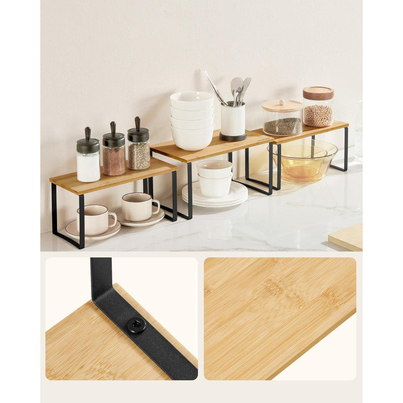 3-delt krydderhyllesett – stabelbare kjøkkenorganisatorer