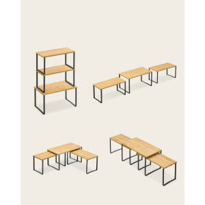 3-delt krydderhyllesett – stabelbare kjøkkenorganisatorer