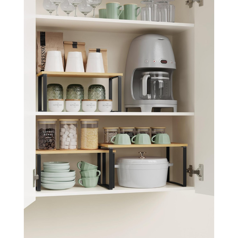 3-delt krydderhyllesett – stabelbare kjøkkenorganisatorer