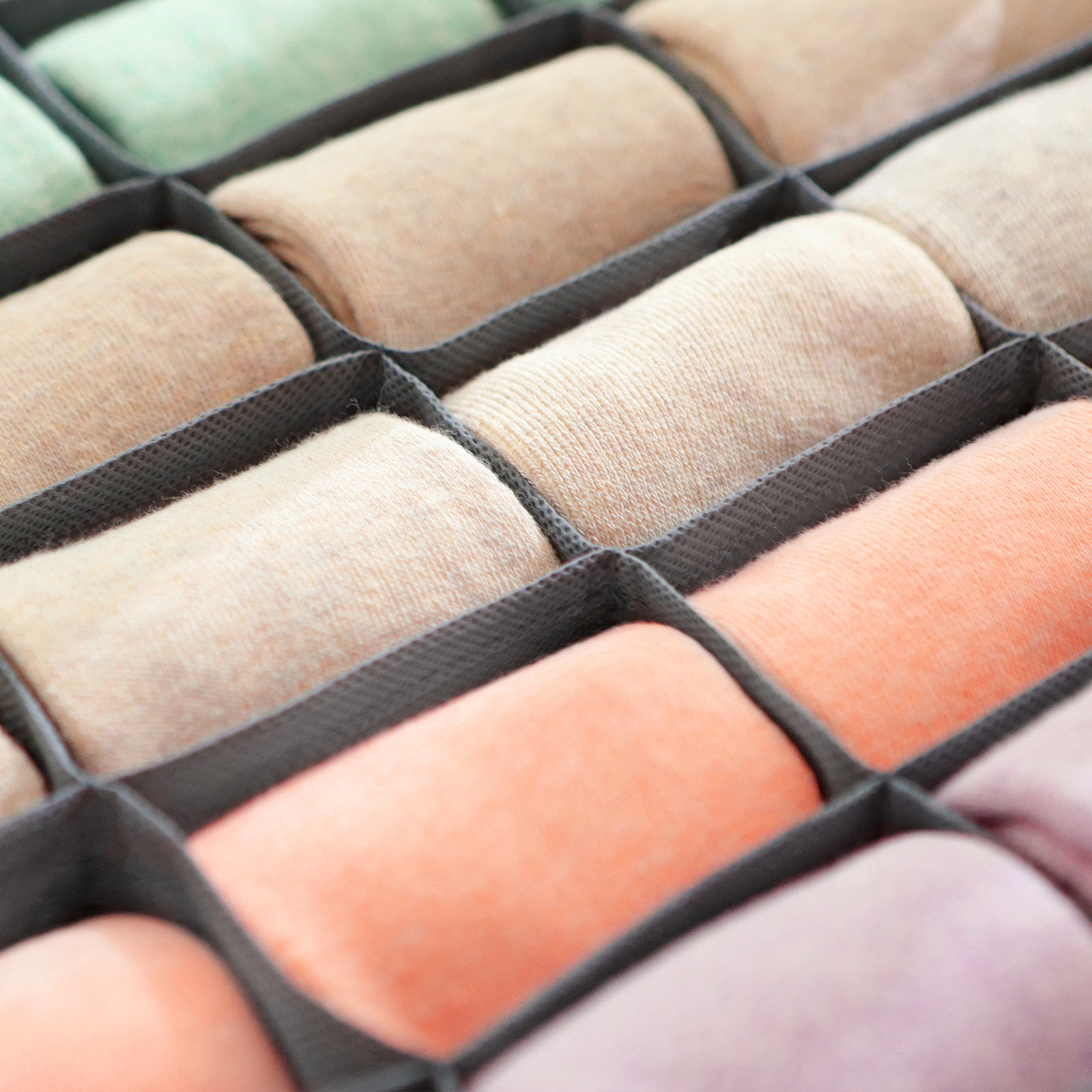 Organizer-sett 8-pakning for undertøy og småplagg – grå