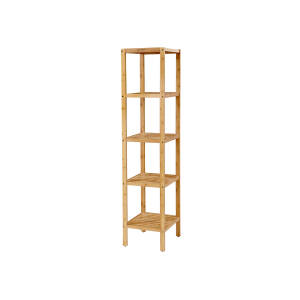 Bambus tårnhylle med 5 nivåer for trange områder – 33 × 33 × 146 cm