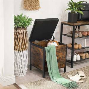 Kompakt sittebenk med oppbevaringsplass – industriell design, 40 × 40 × 50 cm