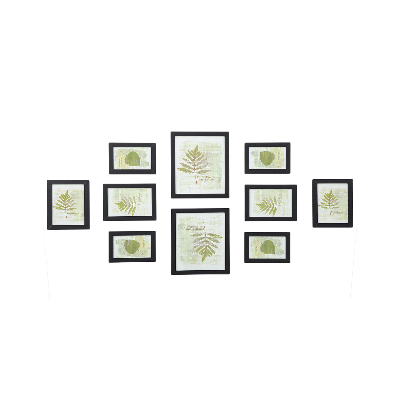 Sett med 10 trerammer – 2× (20×25 cm), 4× (13×18 cm), 4× (10×15 cm)