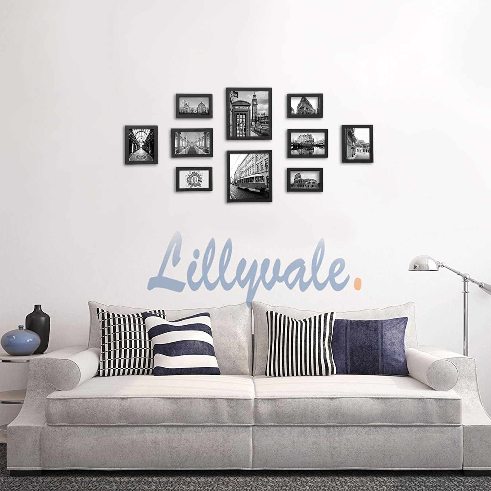 Sett med 10 trerammer – 2× (20×25 cm), 4× (13×18 cm), 4× (10×15 cm)