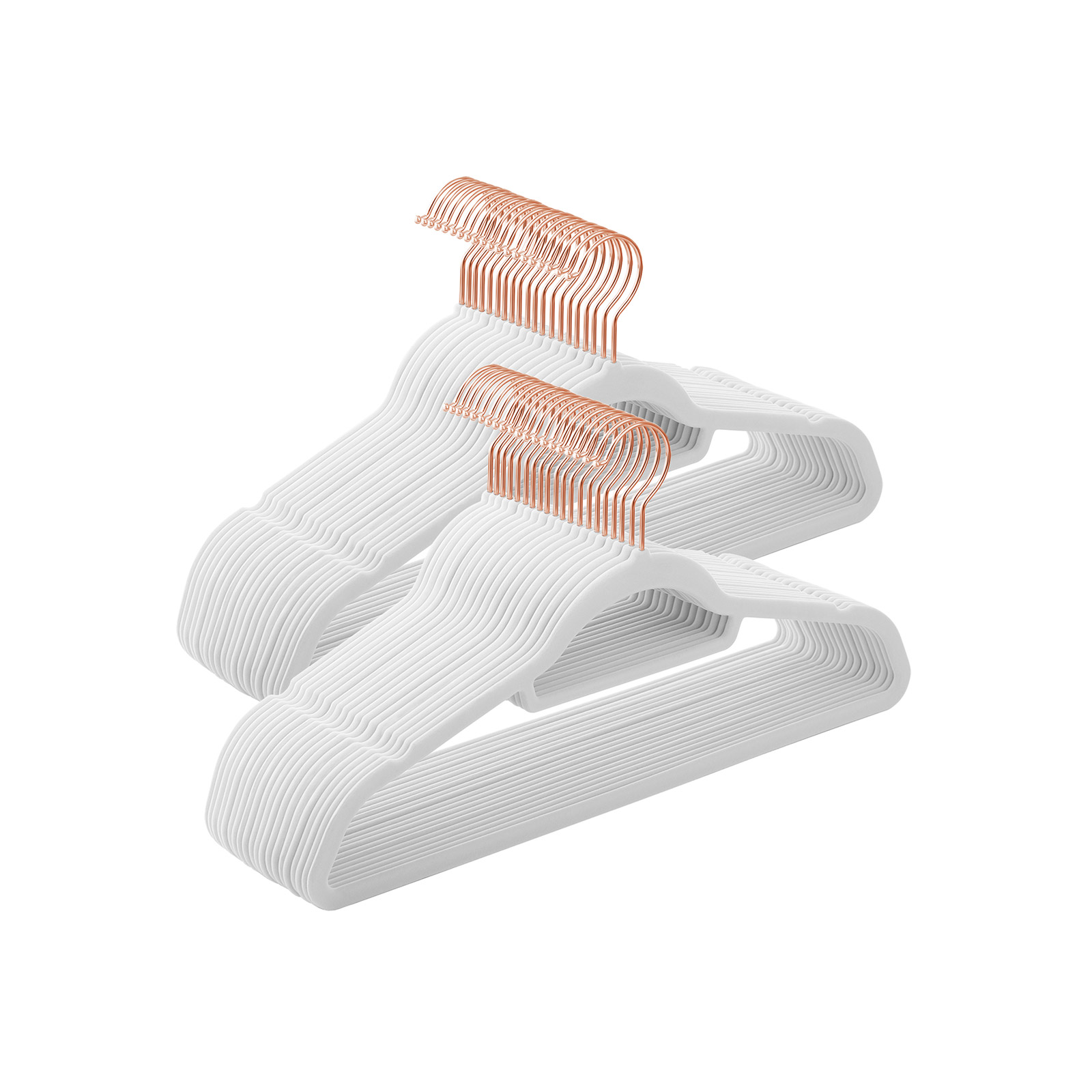 Sklisikre kleshengere i fløyel, 50-pakning – hvit