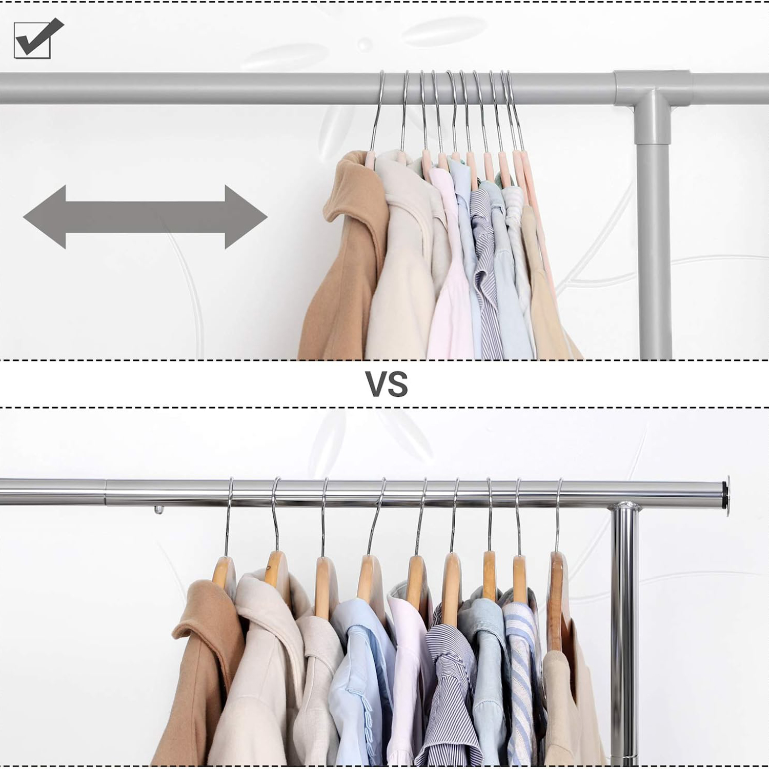 Kleshengere 50-pakning – lyserosa fløyelsoverflate med sklisikring