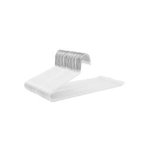 Åpne buksehengere 20-pakning – sklisikre kleshengere, hvit