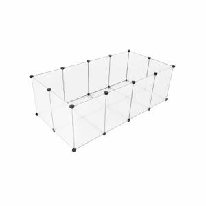 Transparent DIY-lekehage for kjæledyr 143 × 73 × 46 cm