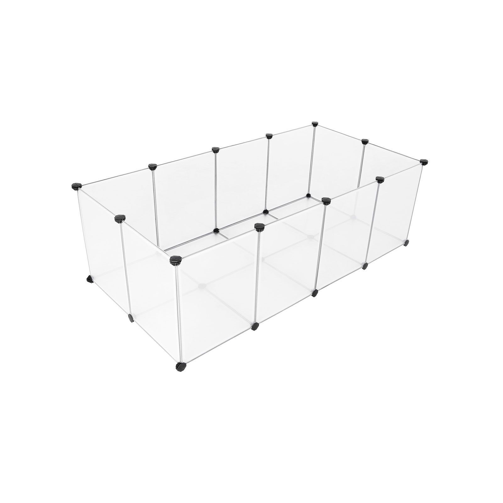 Transparent DIY-lekehage for kjæledyr 143 × 73 × 46 cm