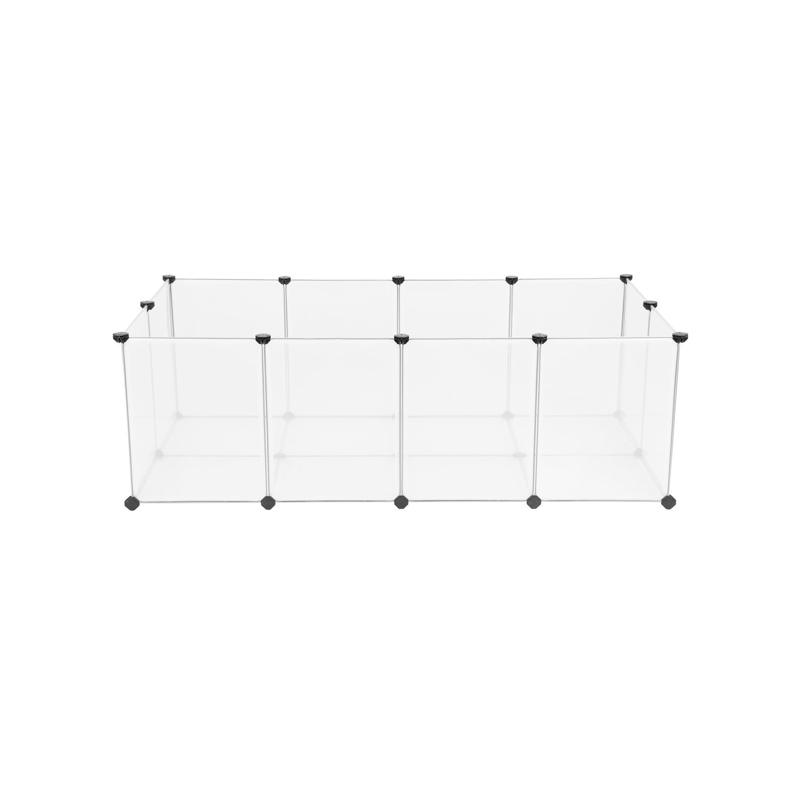 Transparent DIY-lekehage for kjæledyr 143 × 73 × 46 cm