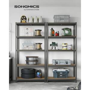 Heavy duty lagerreol 600 kg – grå, 100 x 50 x 200 cm