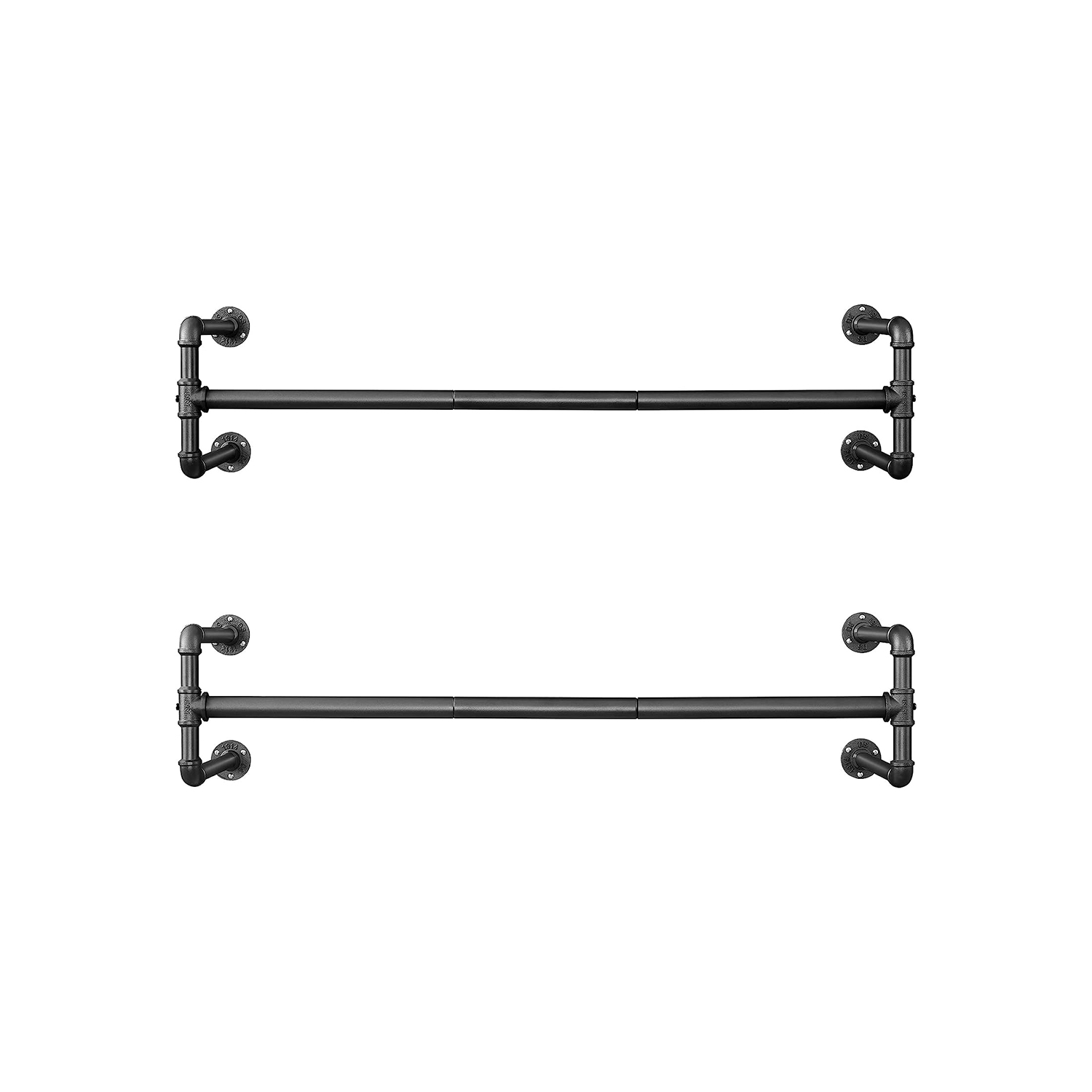 2 veggmonterte klesstenger – klesstang i industriell design