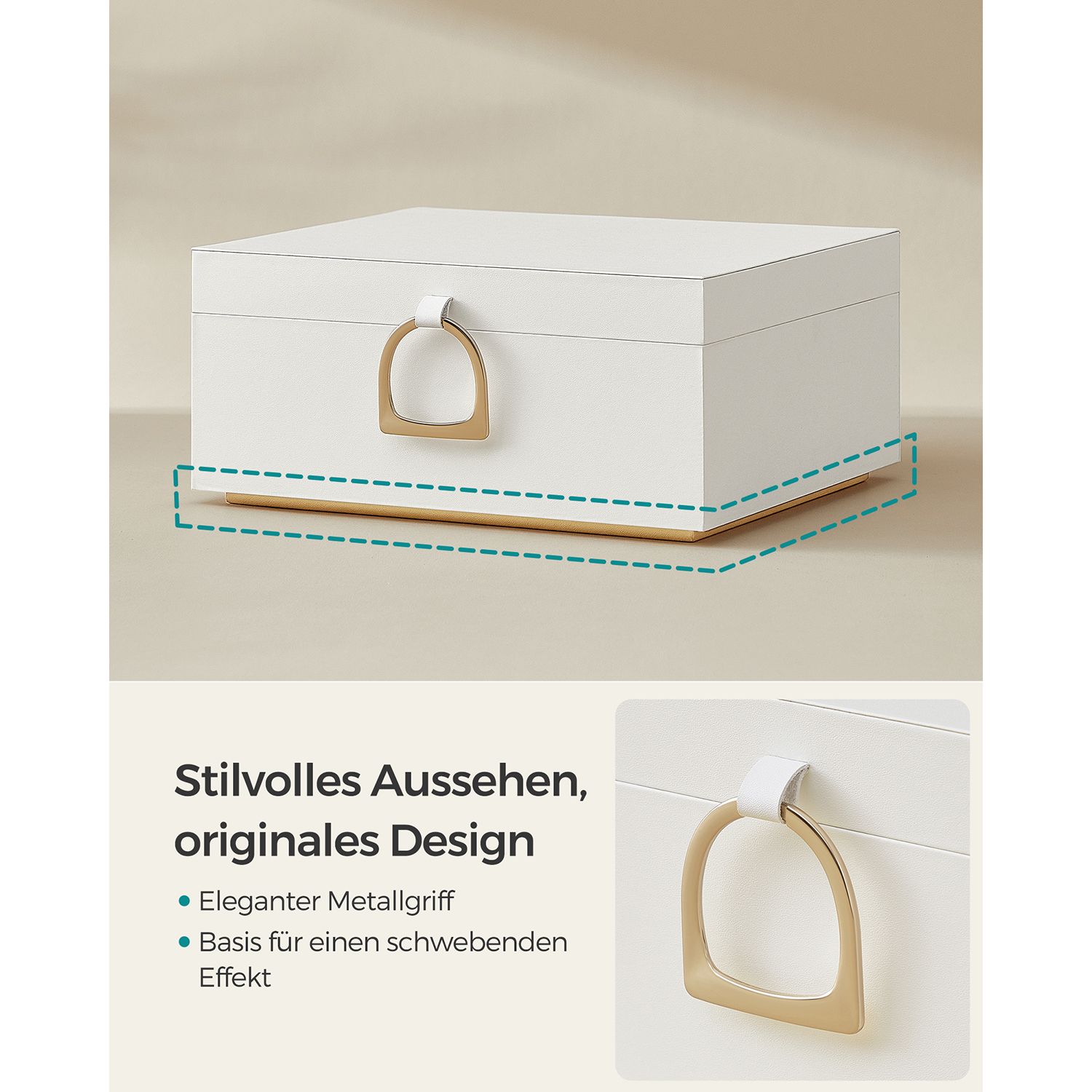 Smykkeskrin med svevende effekt, 20,5 × 24 × 11 cm