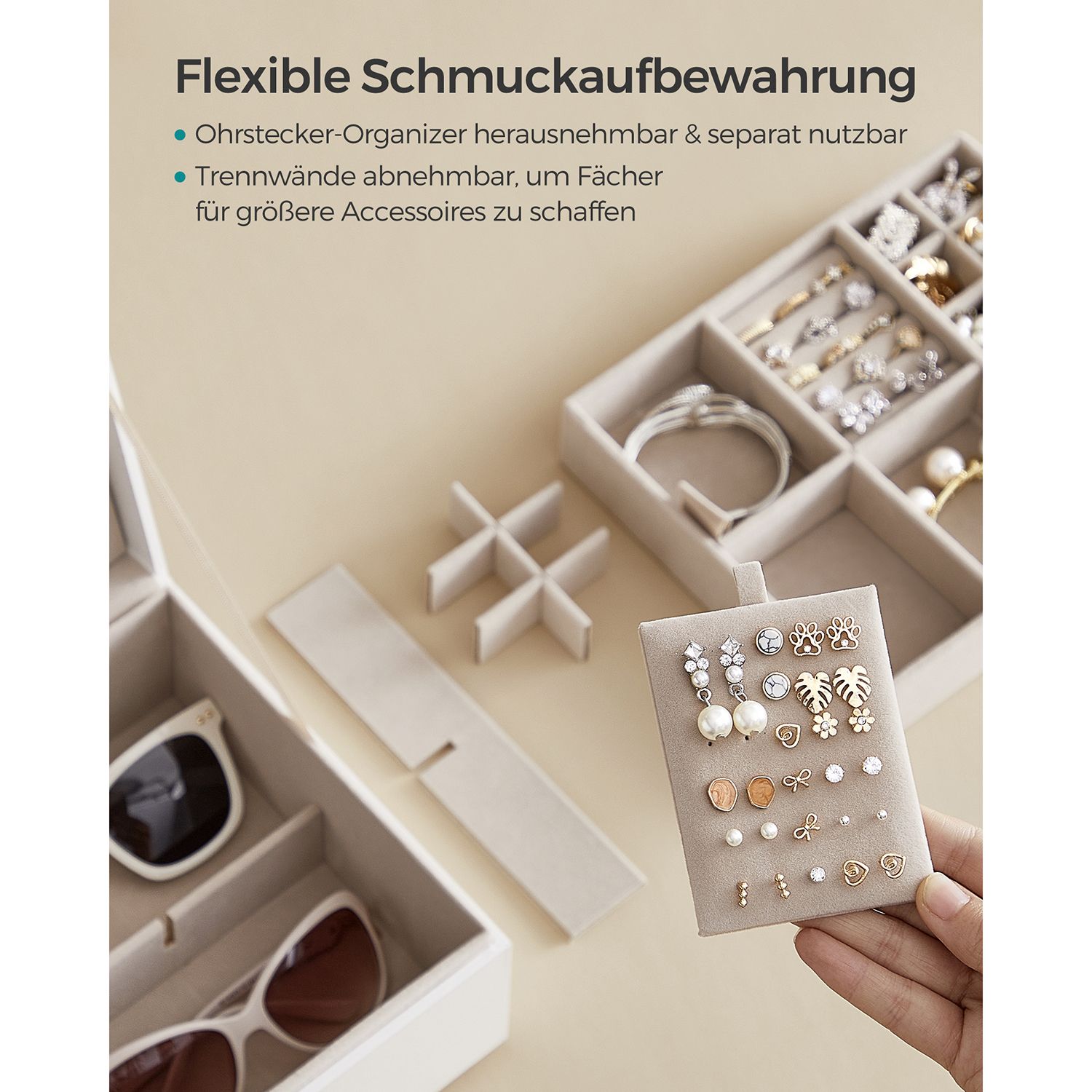 Smykkeskrin med svevende effekt, 20,5 × 24 × 11 cm