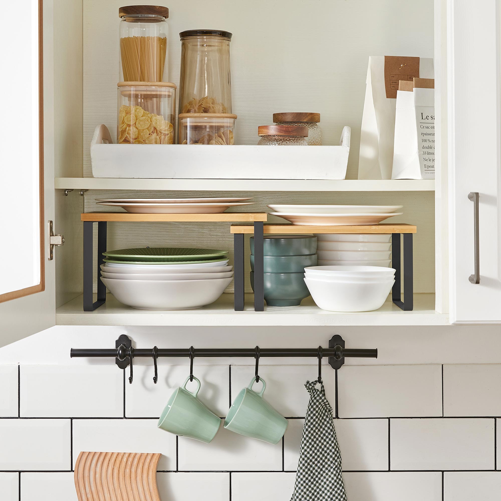 Krydderhylle 2-pakning, stabelbar og plassbesparende organizer