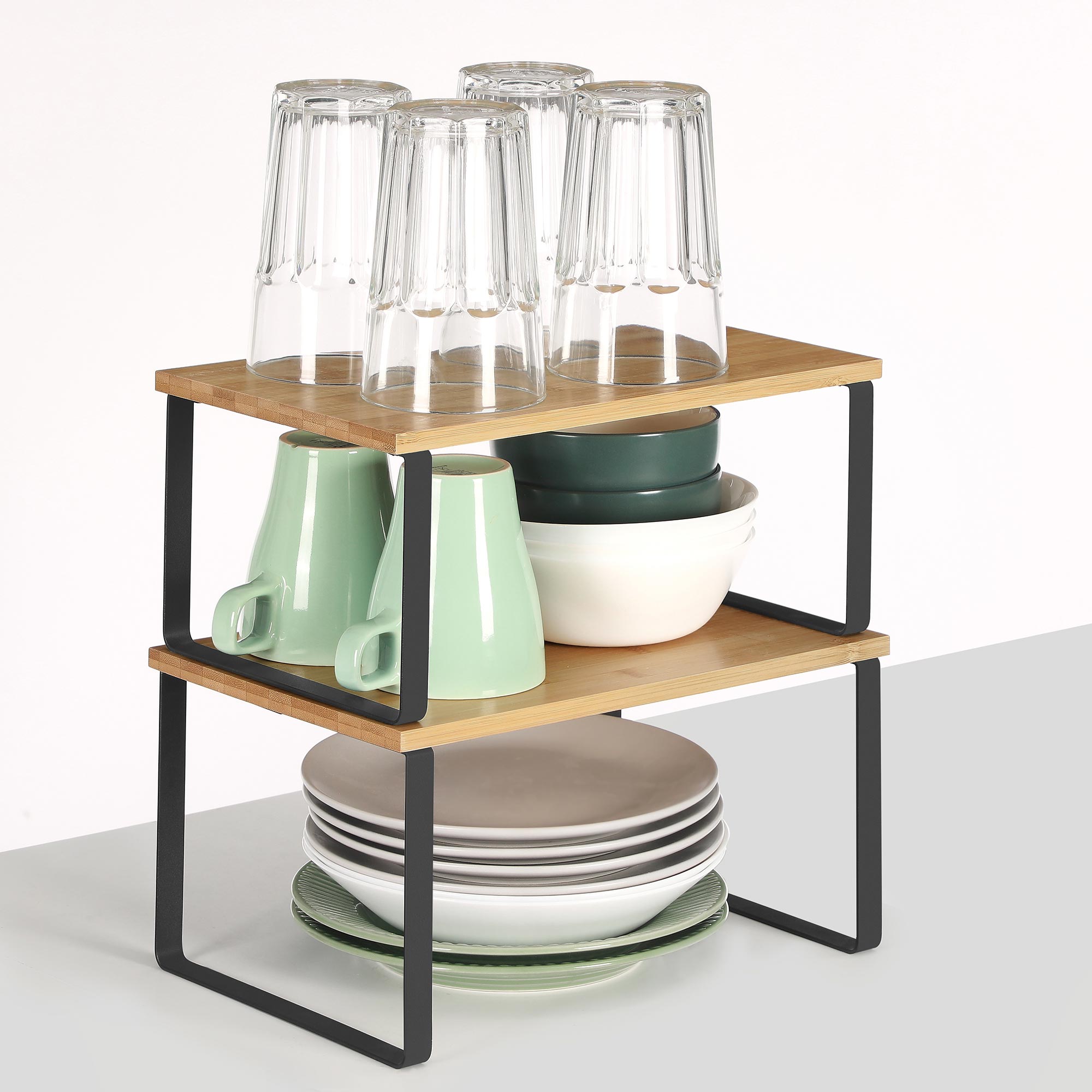 Krydderhylle 2-pakning, stabelbar og plassbesparende organizer