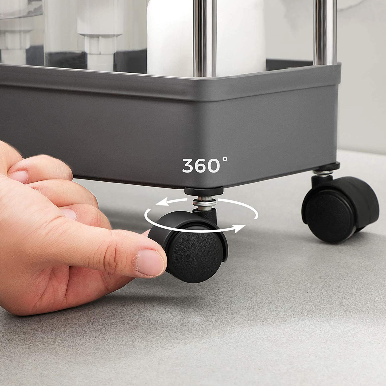 Smal trillevogn med hjul 40 × 13,5 × 86 cm – oppbevaringsvogn for trange rom