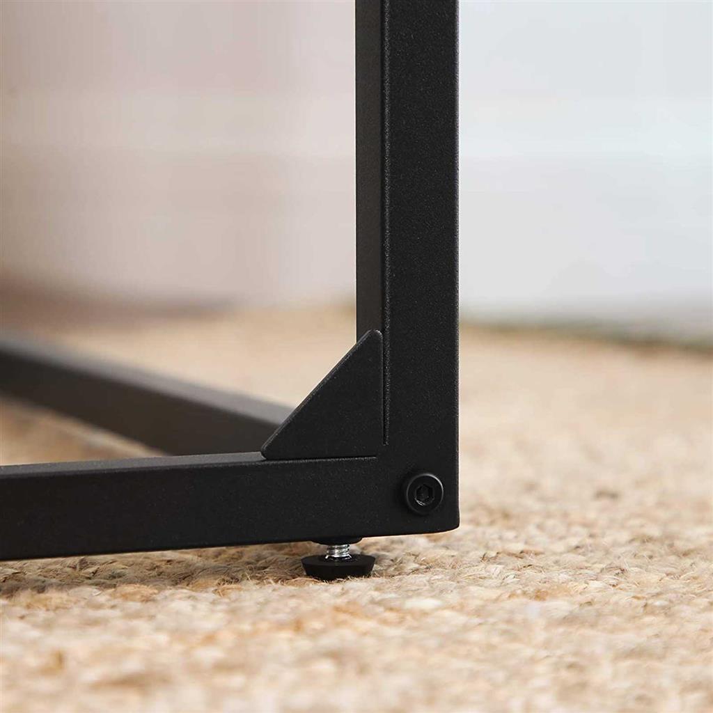 C-formet sidebord for laptop 55 × 35 × 66 cm – vintage brun/svart