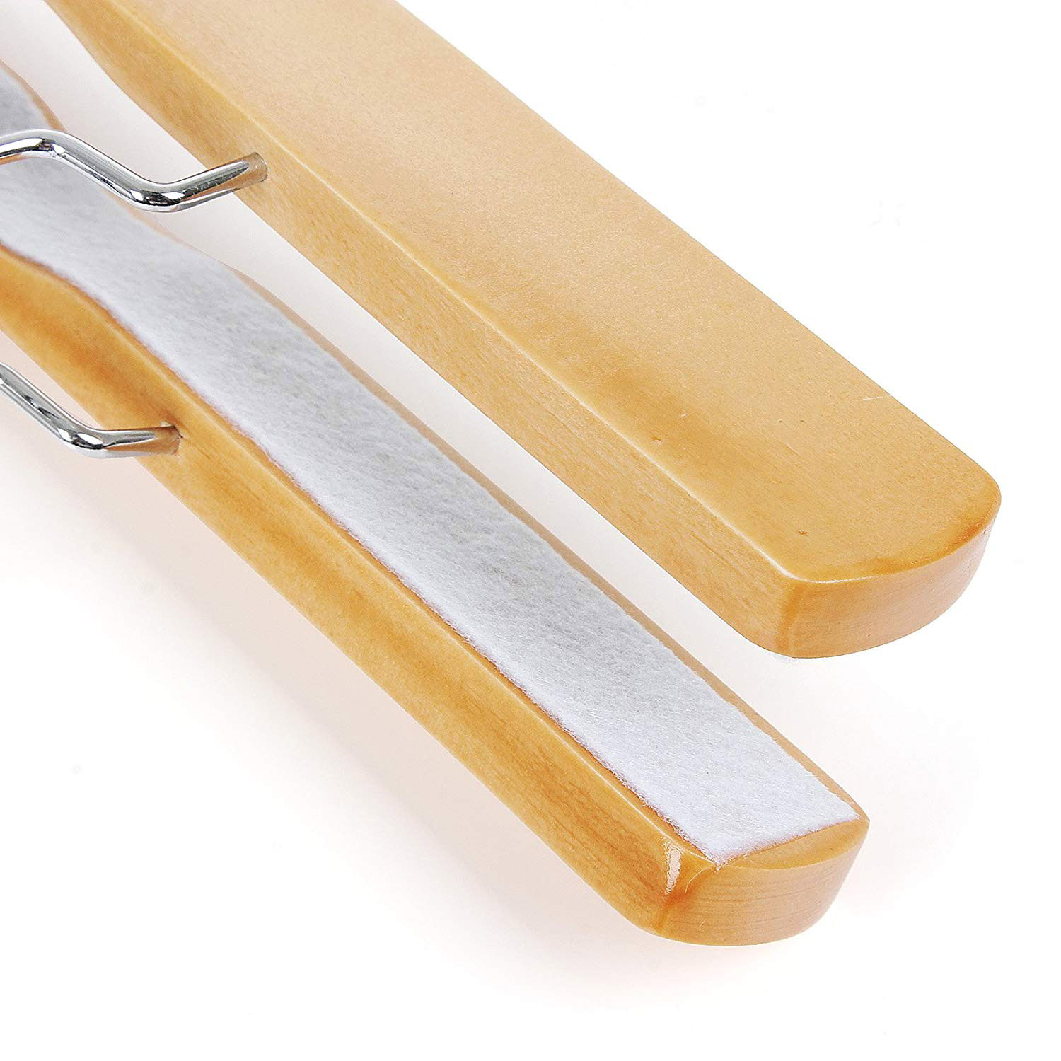 12-pakning skjørtshengere med klyper – natur, 25 cm