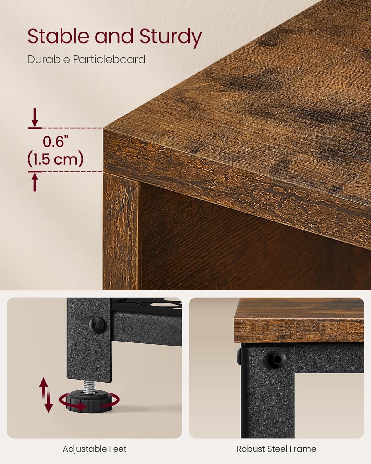 Entrémøbelsett i vintage brun – hattehylle med klesstativ og sittebenk