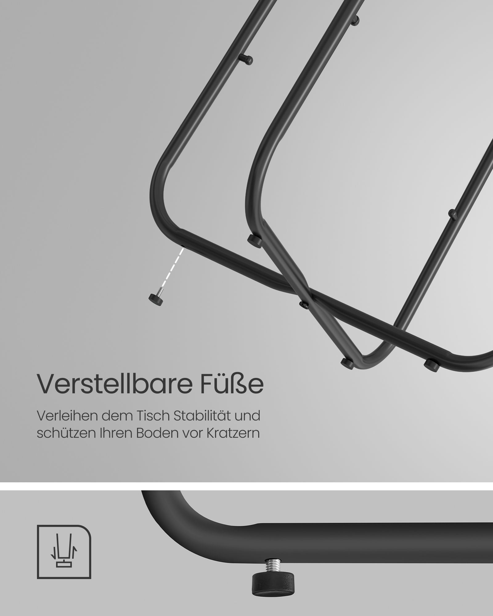 Rundt nattbord med stoffkurv – 50 cm, svart