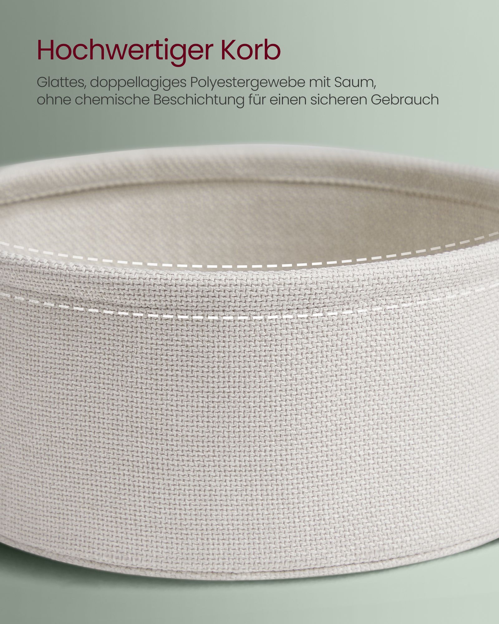 Rundt nattbord/sidebord med stikkontakt, USB-lader og tøykurv – 45 cm, grønn/kremhvit