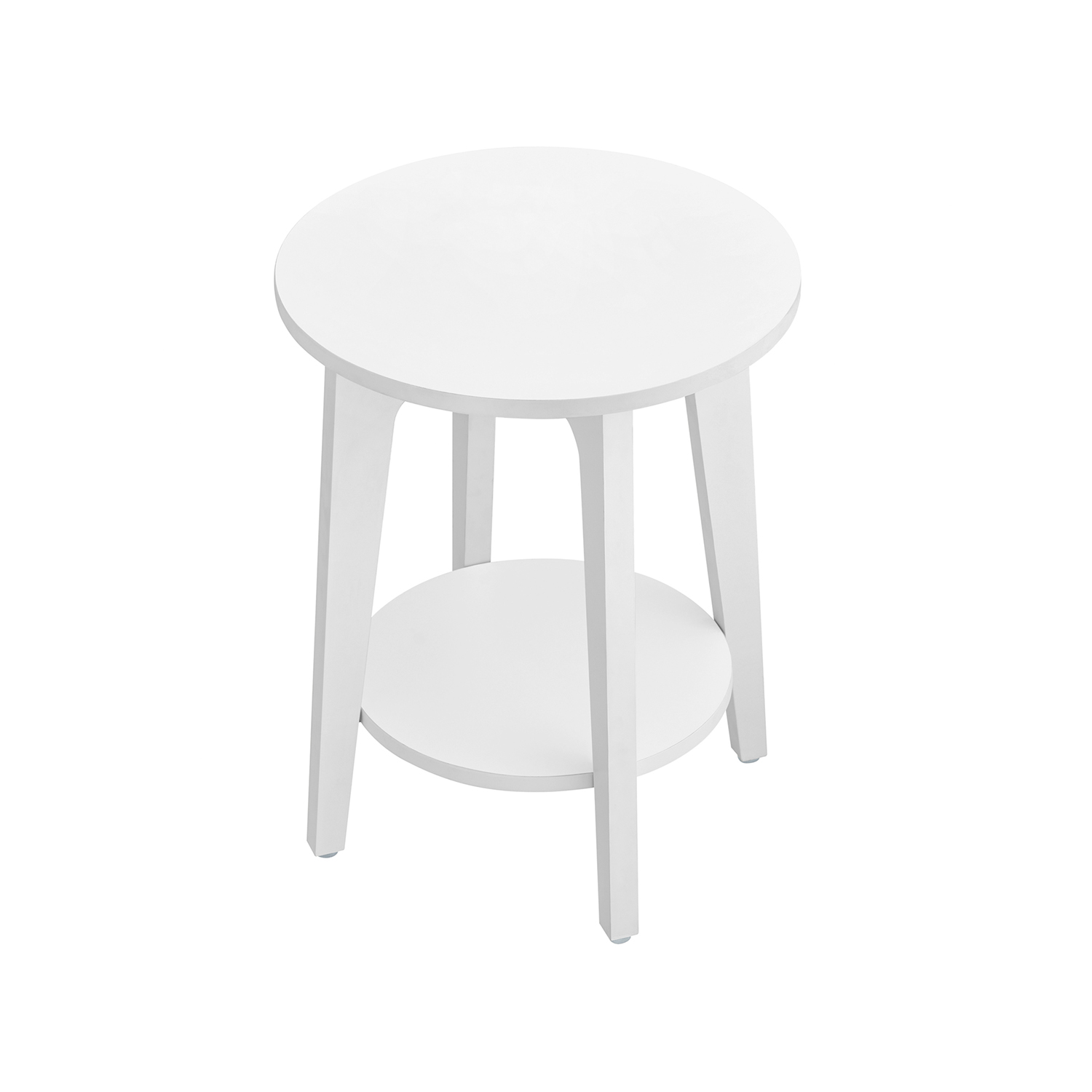 Hvitt rundt sidebord, 40 × 50 × 50 cm