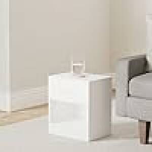 Vite nattbord 2-pakning – sidebord med skuff og hylle, 28 x 39 x 41 cm